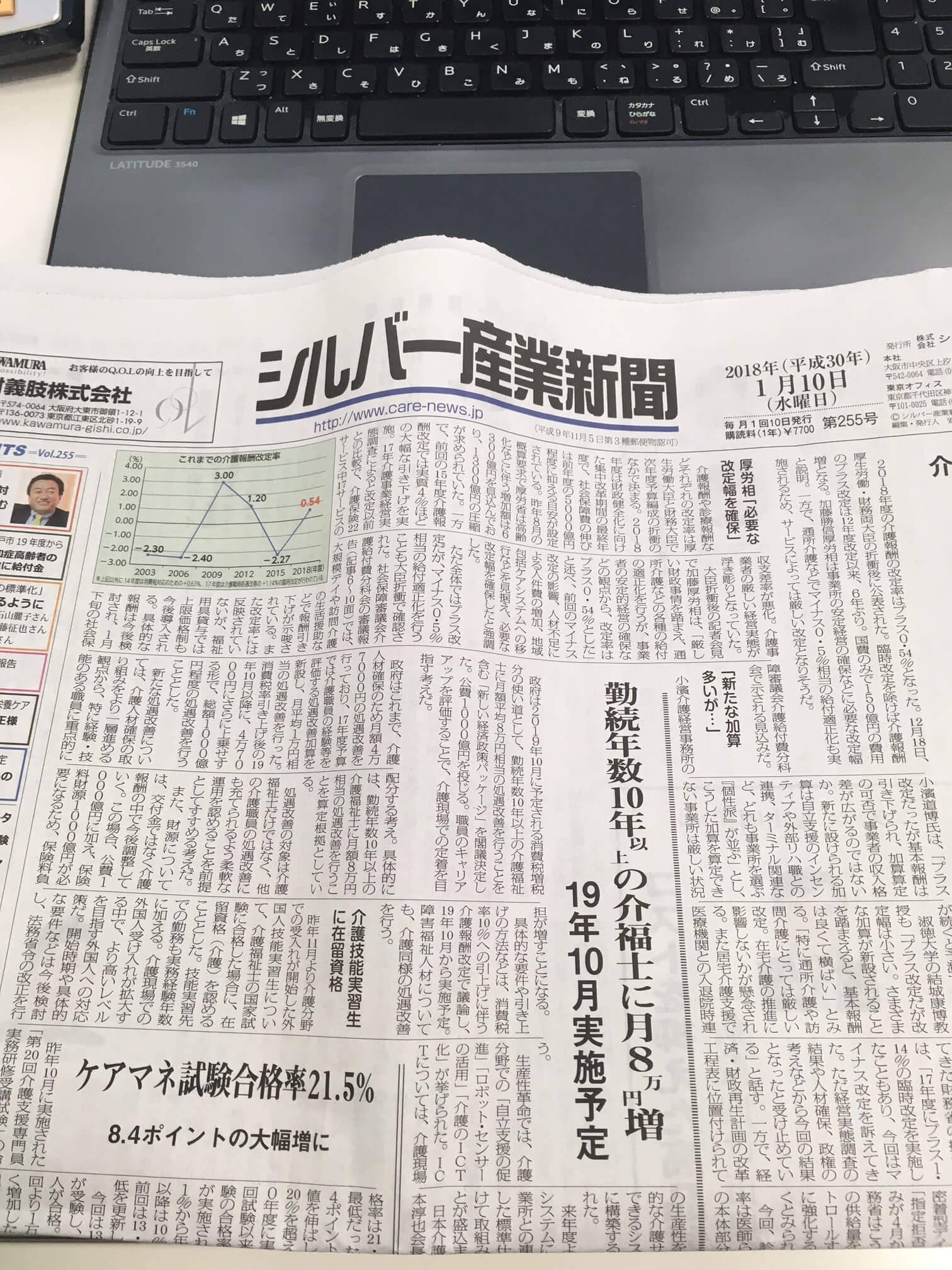 1月の「シルバー産業新聞」でタツフトが紹介されました